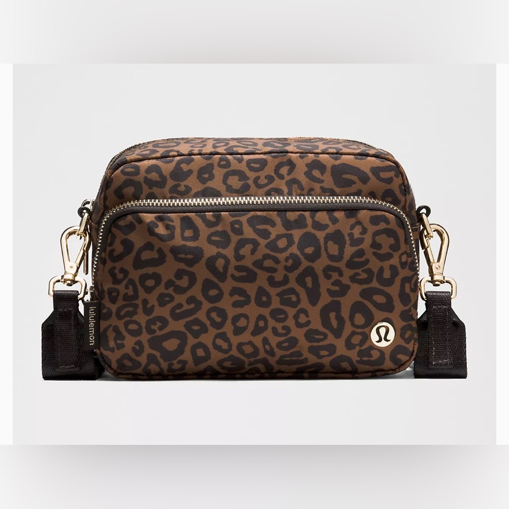 lululemon athletica Leopard Print Brown Crossbody Bag